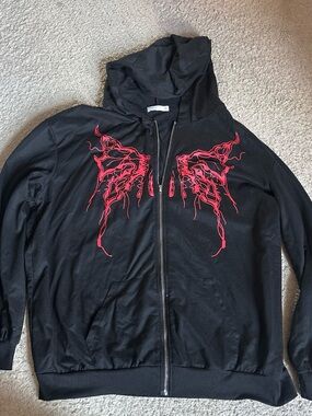 ROMWE Black Hoodie with Pink Logo Tag
